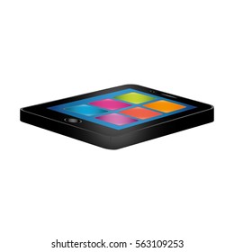 smartphone with app thumbnails icon image vector illustration design 