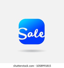 Smartphone App Vector Icon. Online Store Sale Special Offer Web or Mobile application vector flat Icon. Summer style handwritten word Sale with color background.
