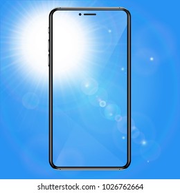 Smartphone apple with a transparancy screen. Created to represent your application.