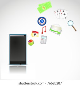 Smartphone with  application app icons Vector