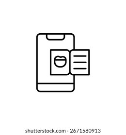 Aplicación De Teléfono Inteligente Que Muestra El Icono Del Folleto Digital Para Recursos De Aprendizaje Móvil