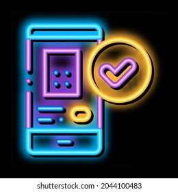 Smartphone Application neon light sign vector. Glowing bright icon transparent symbol illustration
