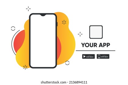 Promoción de aplicación Smartphone para la página de inicio de la aplicación de descarga. Vector