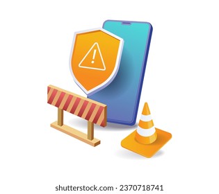 Concepto de ilustración plana del portal de corrección de seguridad de la aplicación Smartphone