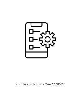Configuraciones De Aplicación De Smartphone Ilustradas Con Elementos De Equipo Y Lista De Verificación