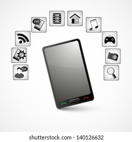  smartphone with application software icons  