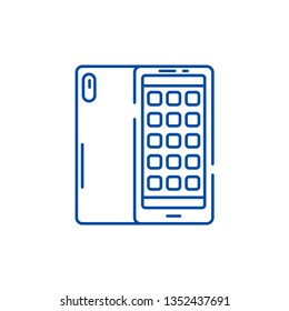 Smartphone applications line icon concept. Smartphone applications flat  vector symbol, sign, outline illustration.