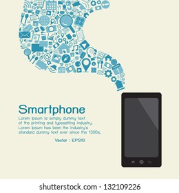 Smartphone and applications, vector