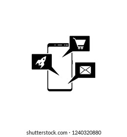 smartphone, applications vector icon for websites and mobile minimalistic flat design