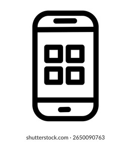 Smartphone Apps Editable Stroke Icon