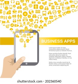 Smartphone apps flat icon design - Business Apps