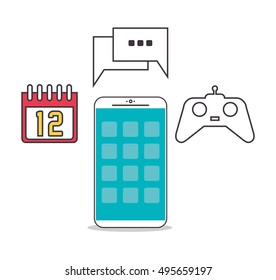 Smartphone and apps icon set design