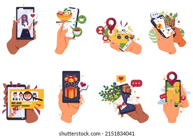 Smartphone apps vector icons pack