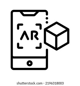smartphone ar icon illustration editable stroke