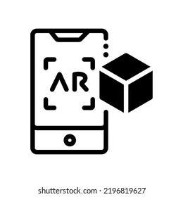 smartphone ar icon illustration editable stroke