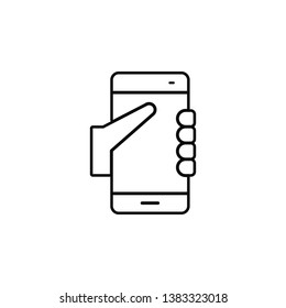 smartphone, arm, phoneicon. Simple thin line, outline vector of Smartphone icons for UI and UX, website or mobile application