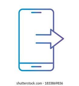 smartphone with arrow gradient style icon design, Data analysis and information theme Vector illustration