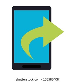 smartphone with arrow on screen symbol