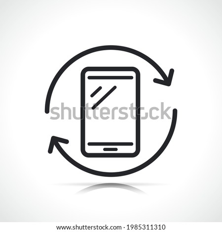 smartphone and arrows lline icon