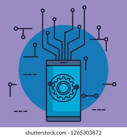smartphone with artificial intelligence icons