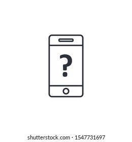smartphone and ask icon vector logo template design element