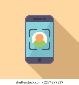Smartphone audience icon flat vector. Target digital. Customer hunter