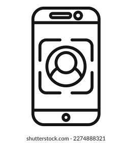 Smartphone audience icon outline vector. Target digital. Customer hunter