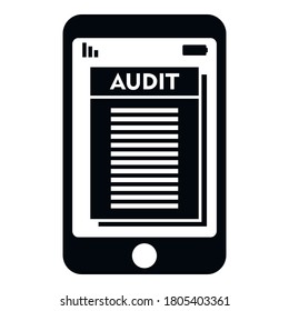 Smartphone audit icon. Simple illustration of smartphone audit vector icon for web design isolated on white background