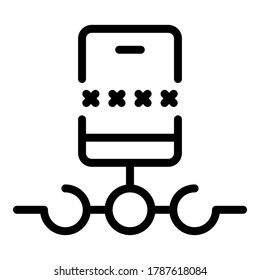 Smartphone authentication icon. Outline smartphone authentication vector icon for web design isolated on white background