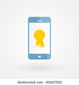 Smartphone and award icon