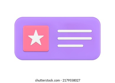 Smartphone Badge Star Application User Interface Menu Navigation Web Technology Realistic 3d Icon Vector Illustration. Mobile Phone Business Communication Internet App Design Label With Place For Text