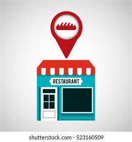smartphone bakery store app location vector illustration eps 10