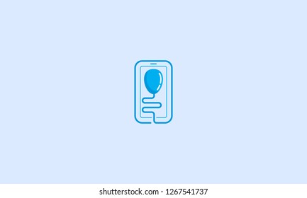 Smartphone and Balloon Logo Vector