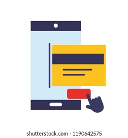 smartphone bank card click payment online shopping