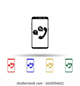 Smartphone banking advice multi color style icon. Simple glyph, flat vector of mobile concept icons for ui and ux, website or mobile application