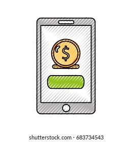 smartphone with banking app