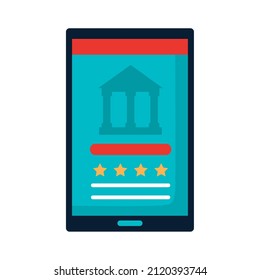 smartphone and banking app icon