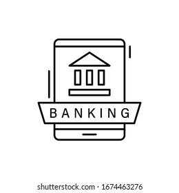 Smartphone, banking icon. Simple line, outline vector elements of business and finance icons for ui and ux, website or mobile application
