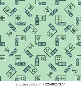 Smartphone with Banknote vector Online Corruption concept colored seamless pattern