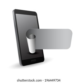 smartphone con banner 3d