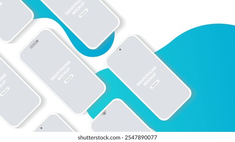Smartphone Banner Concepts: Innovative User Interface and Experience for Smart Devices, Mobile Phone Mock-Ups, and App Design Ideas for Leaflets and Brochure Covers. Vector.