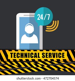 smartphone barrier customer service technical service call center icon set. Colorful and flat design. Vector illustration