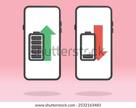 Smartphone Battery Arrow Up Down Performance