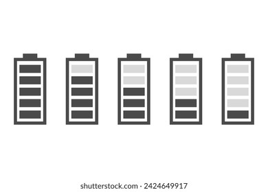 Icon-Vektor für den Ladestand des Smartphones. Symbol für die Anzeigerbatterie