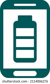 Smartphone battery charged, illustration, vector on a white background.