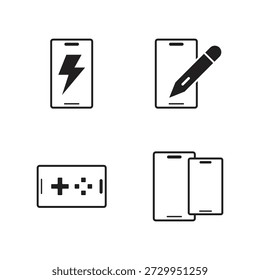 Smartphone-Akkuladung und Konsolensymbol-Sammlung
