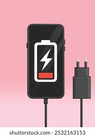 Smartphone Batería Cargador Vacío Cabeza Desenchufado