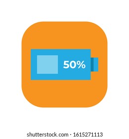 Smartphone Battery Indicator Flat Icon Design