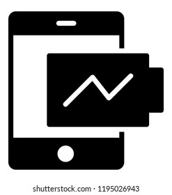 Smartphone and battery, mobile battery icon image 