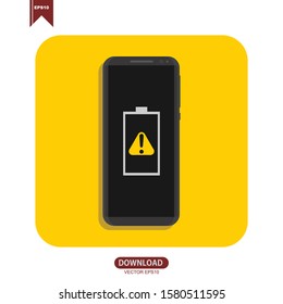 Smartphone battery notification illustration vector design